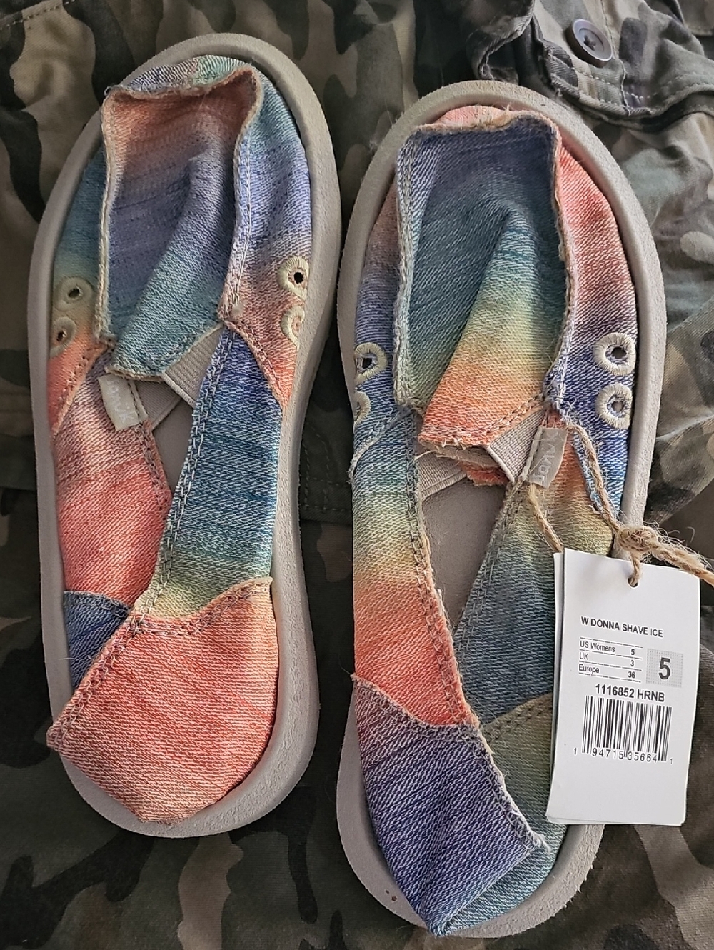 Sanuk Women’s Rainbow Tie-Dye Slip-On Shoes